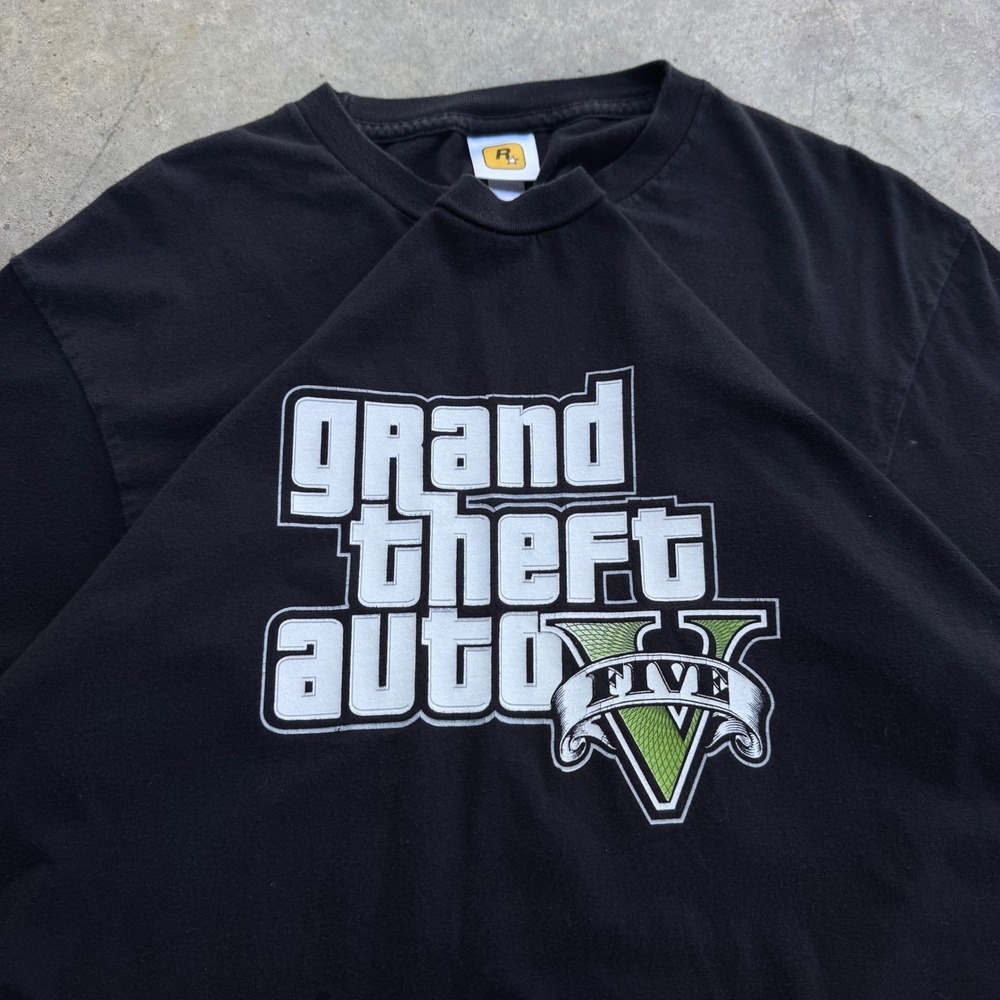 Rockstar Games Grand Theft Auto V GTA 5 Logo Black T-Shirt Mens Large (d1)